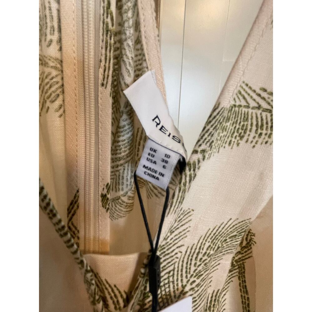 Reiss Anna Foliage Print Linen Midi Dress - Picture 9 of 14